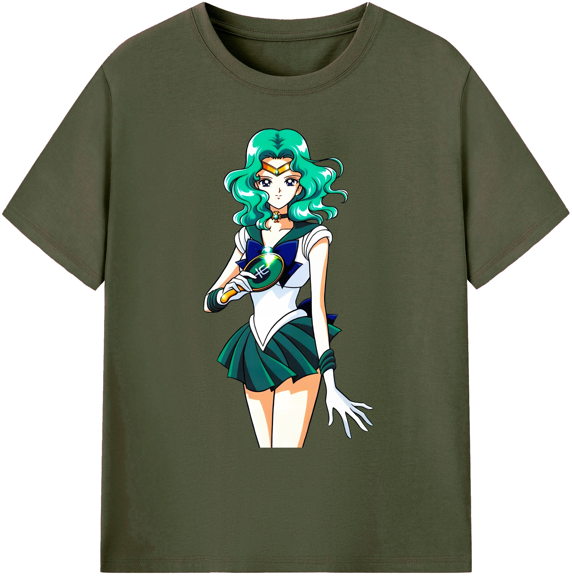 （画像用） 美少女戦士セーラームーン 海王 みちる（かいおう みちる） Sailor Moon Kaiou Michiru 綿100％ メンズ半袖Tシャツ｜肌触りやわらか＆通気性